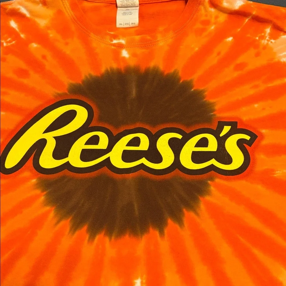 Reeses Tie Dye Graphic Tee Orange 2XL - Picture 3 of 9